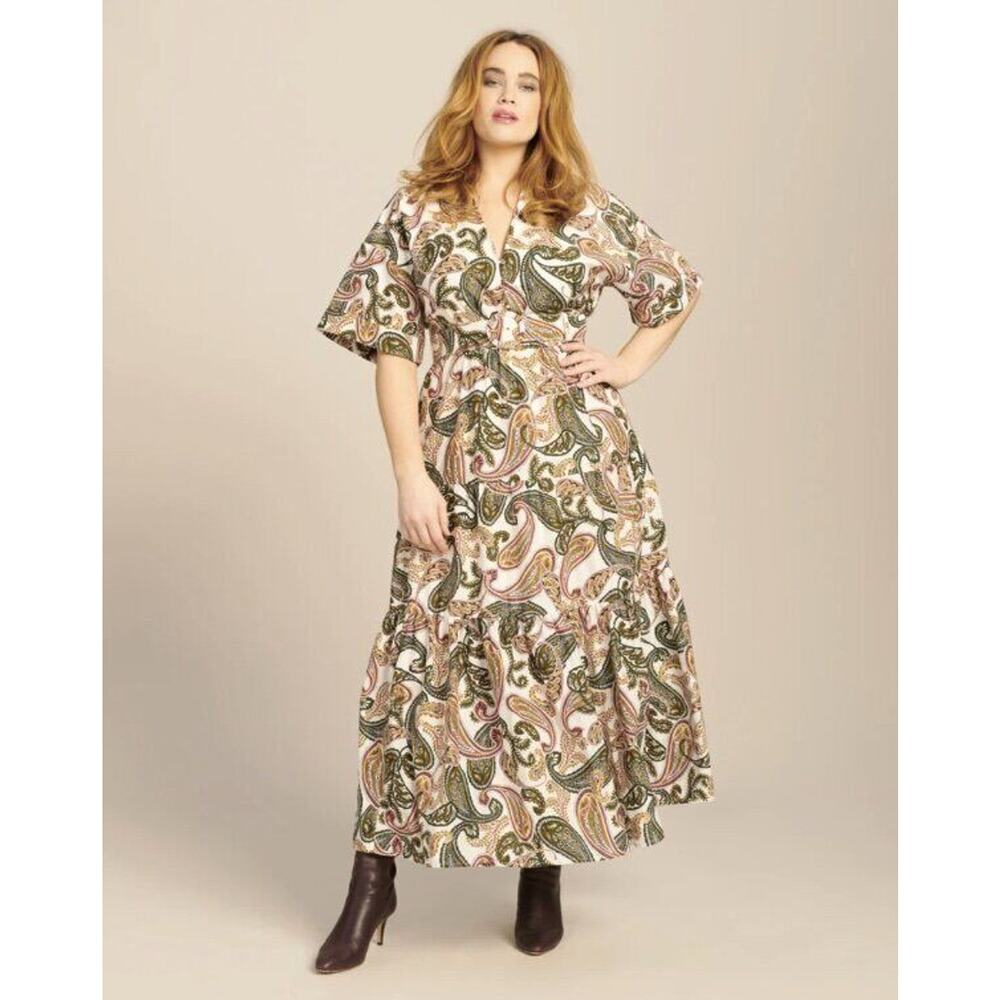 NICHOLAS Sz 14 Amina Shirt Dress Jaipur Paisley Pearl NWT